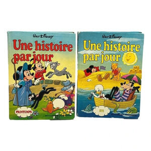 Disney Lot 2 Un Histoire par Jour  Printemps Ete Childrens Books Francais 1980